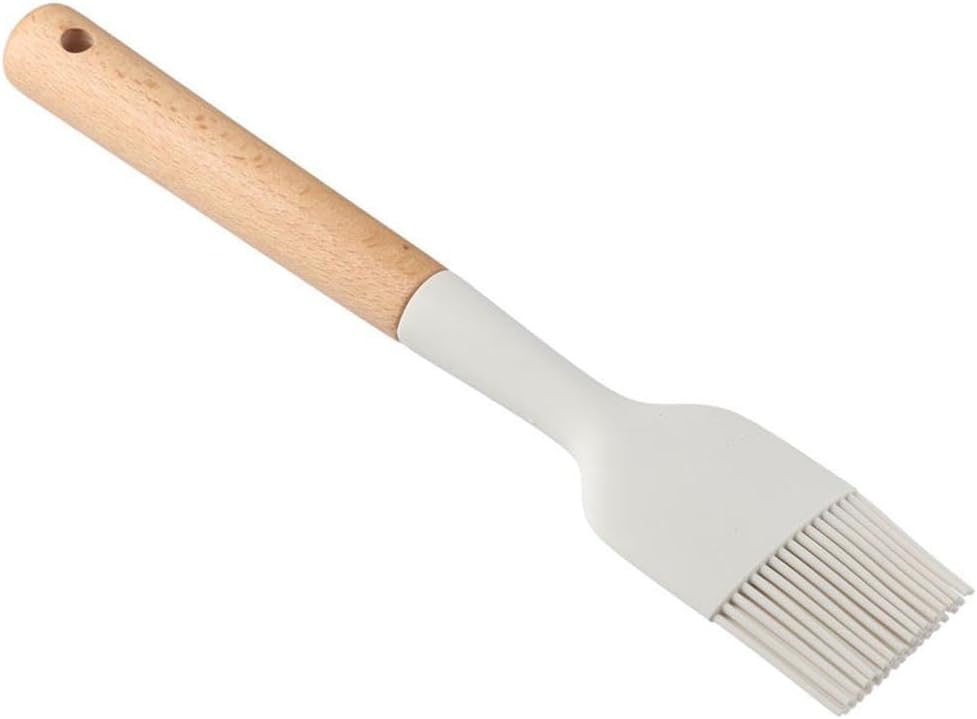 2Pcs Silicone Oil Brush with Wooden Handle – Heat Resistant Food Grade Basting Brush for Cooking, Baking & BBQ