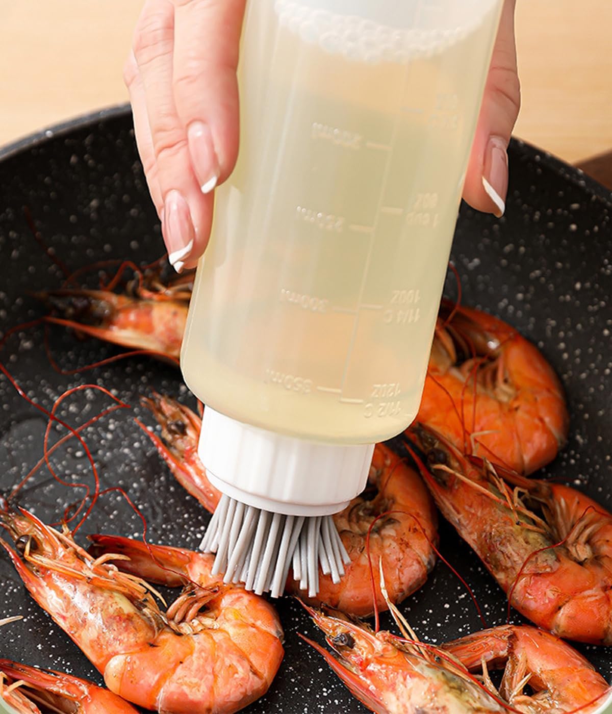 350ml Oil Dispenser with Silicone Brush Squeeze Bottle – 2 Pack Food-Grade Basting Container for Cooking, BBQ & Baking