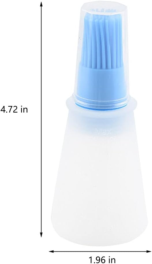 4PCS Silicone Oil Brush Bottles – Multicolor Random, Food Grade BBQ Basting Brush with Container, Kitchen Baking & Cooking Tool