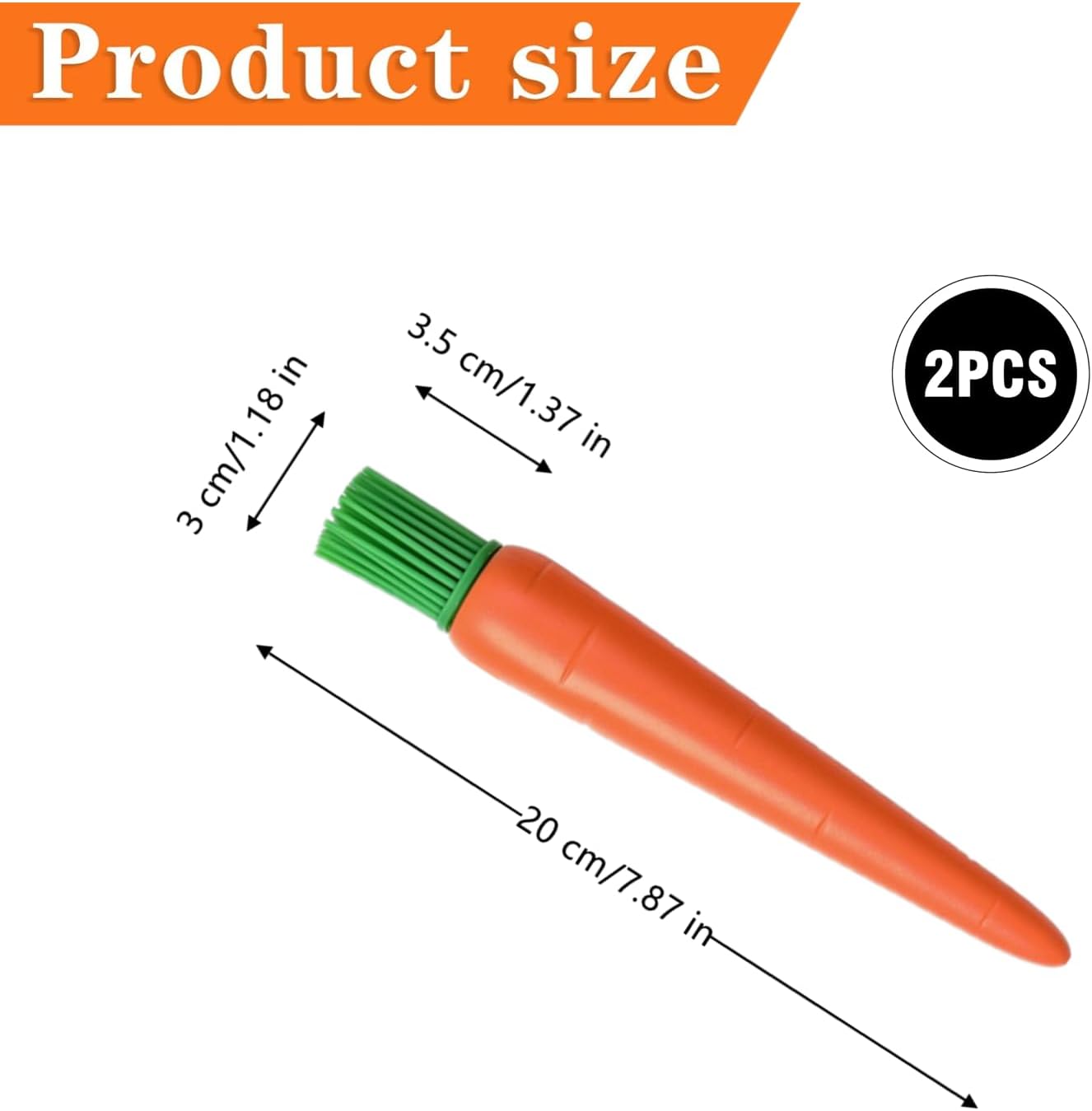 2PCS Carrot Shaped Silicone Oil Brush – Food Grade Heat Resistant Basting Brush for Baking, BBQ & Cooking