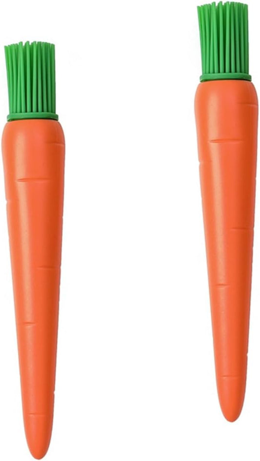 2PCS Carrot Shaped Silicone Oil Brush – Food Grade Heat Resistant Basting Brush for Baking, BBQ & Cooking