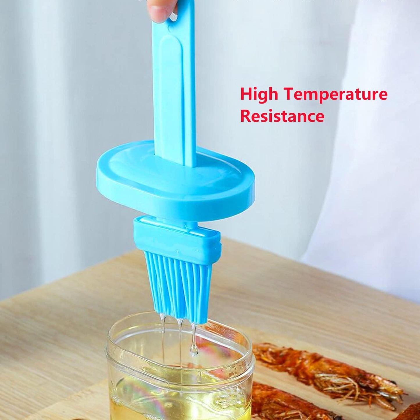 Silicone Oil Brush Bottle – Food Grade High-Heat Resistant Dispenser with Basting Brush for BBQ, Baking & Cooking 17cm×7cm