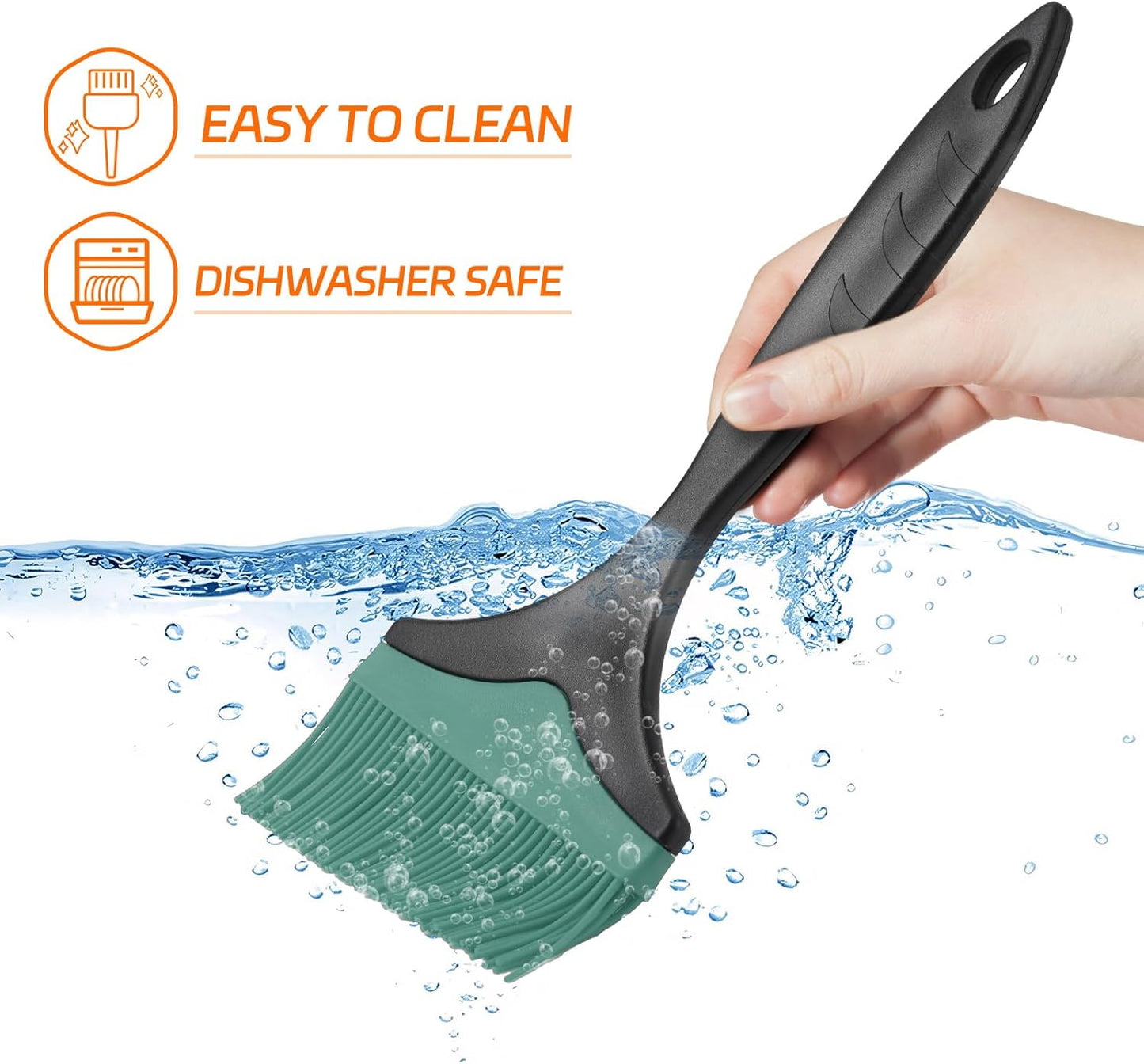 Large Silicone Oil Brush – Food Grade High-Heat Resistant Baking & BBQ Pastry Brush with Non-Slip Handle 25cm/9.85in