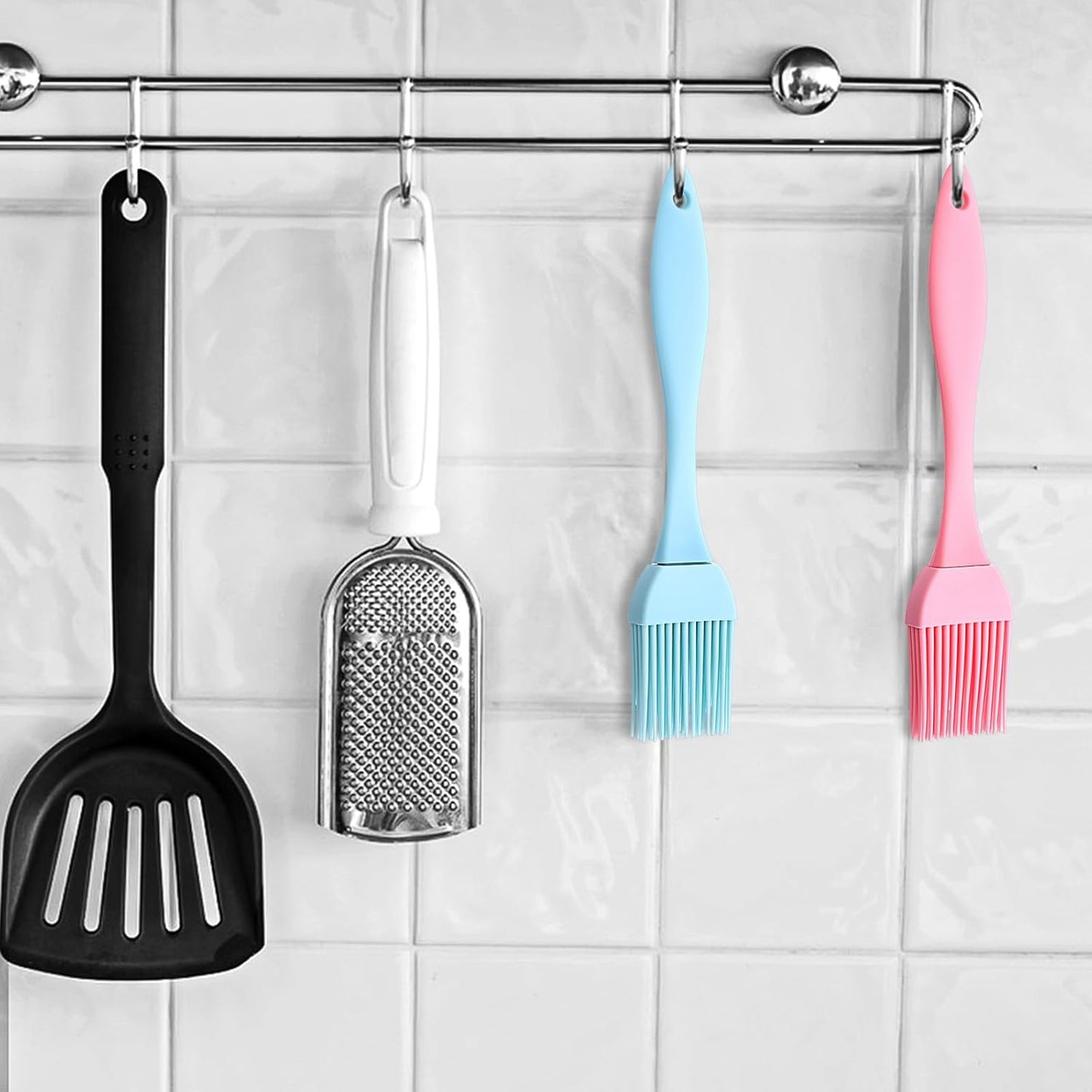 Silicone Basting Brush Set of 5 – Heat Resistant Food Grade Silicone Pastry & BBQ Brushes, Multicolor